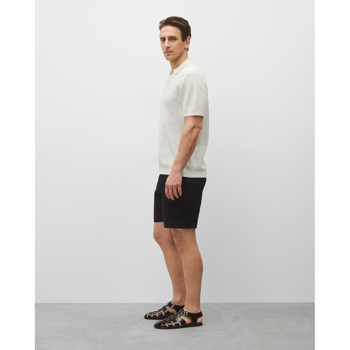 Reigning Champ Cotton Linen Victor Polo Ivory
