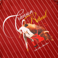 Solestop Crimson Ritual Washed Pinstripe Collared Soccer Jersey Red
