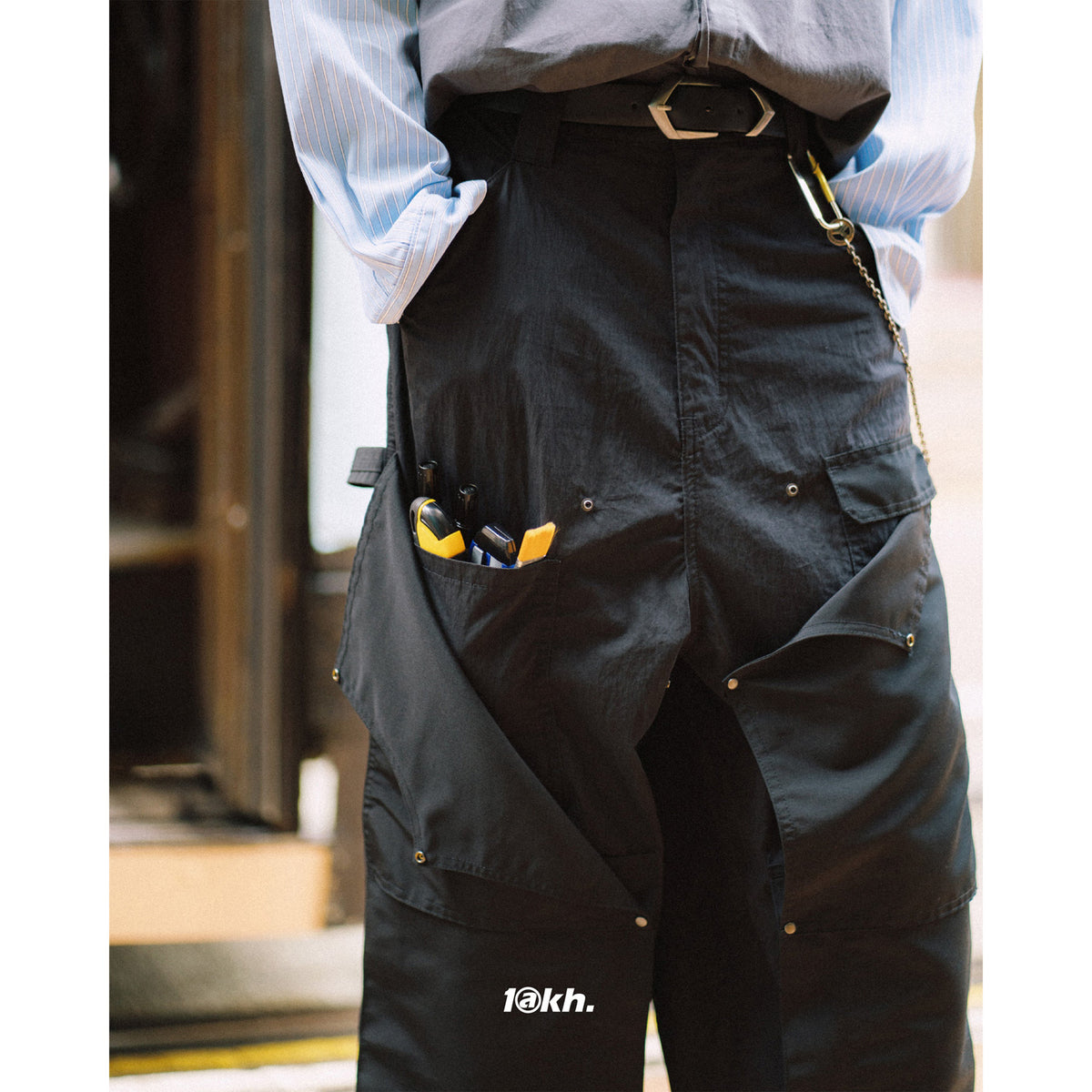 Lakh Double-Knee Functional Painter Pants Black