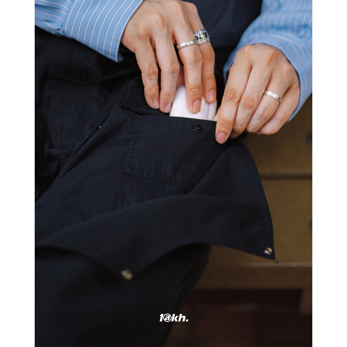 Lakh Double-Knee Functional Painter Pants Black
