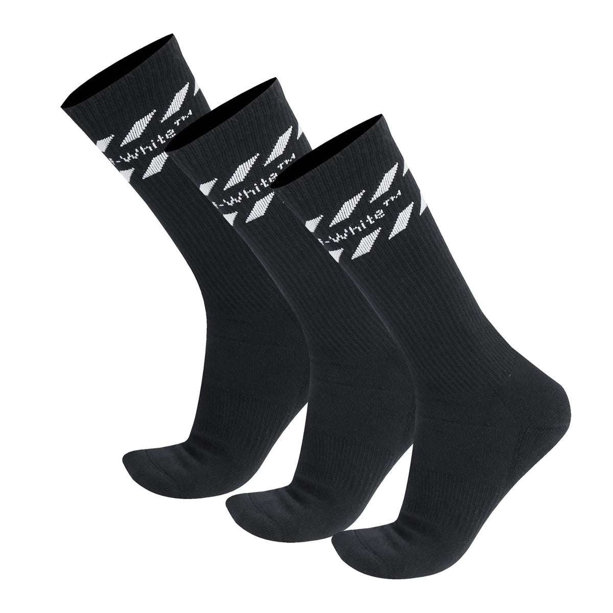 L/AB c/o Off-White Diags Stripes Mid Calf Crew Socks Black - 3PK