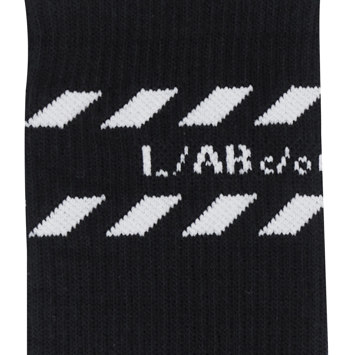 L/AB c/o Off-White Diags Stripes Mid Calf Crew Socks Black - 3PK