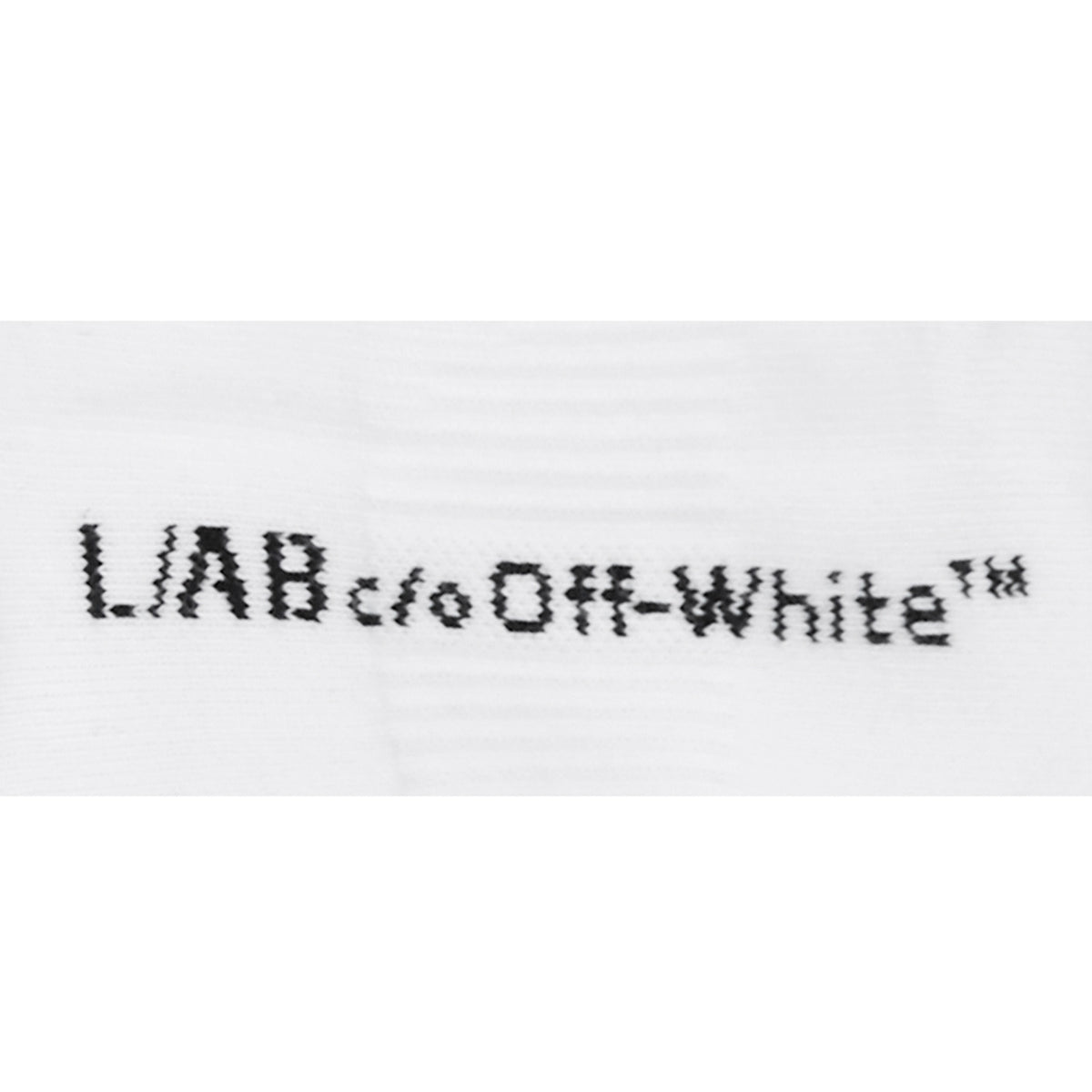 L/AB c/o Off-White Diags Stripes Mid Calf Crew Socks White - 3PK