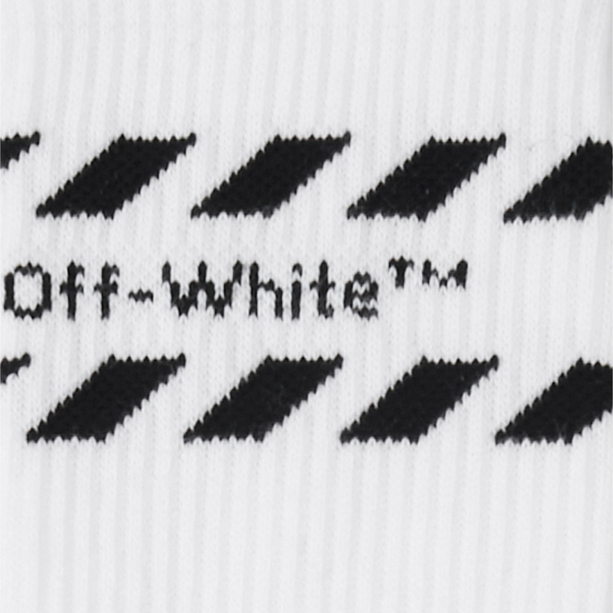 L/AB c/o Off-White Diags Stripes Mid Calf Crew Socks White - 3PK