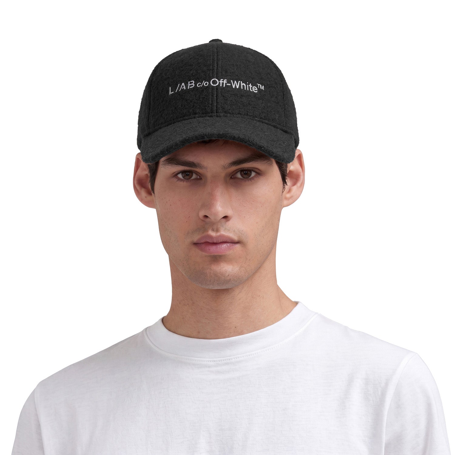 L/AB c/o Off-White Embroidered Curved Brim Sherpa Cap Black Secondary image