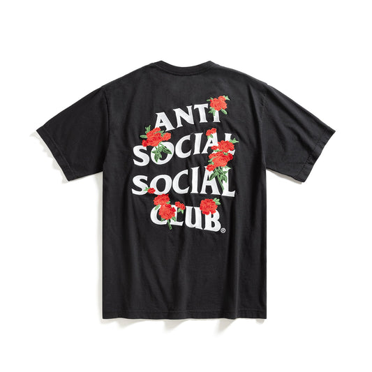Anti Social Social Club Embroidered Rose Kkotch Tee Black