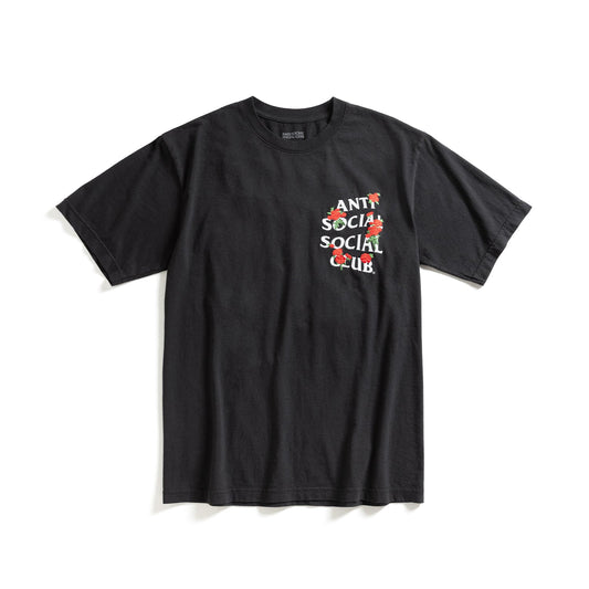 Anti Social Social Club Embroidered Rose Kkotch Tee Black