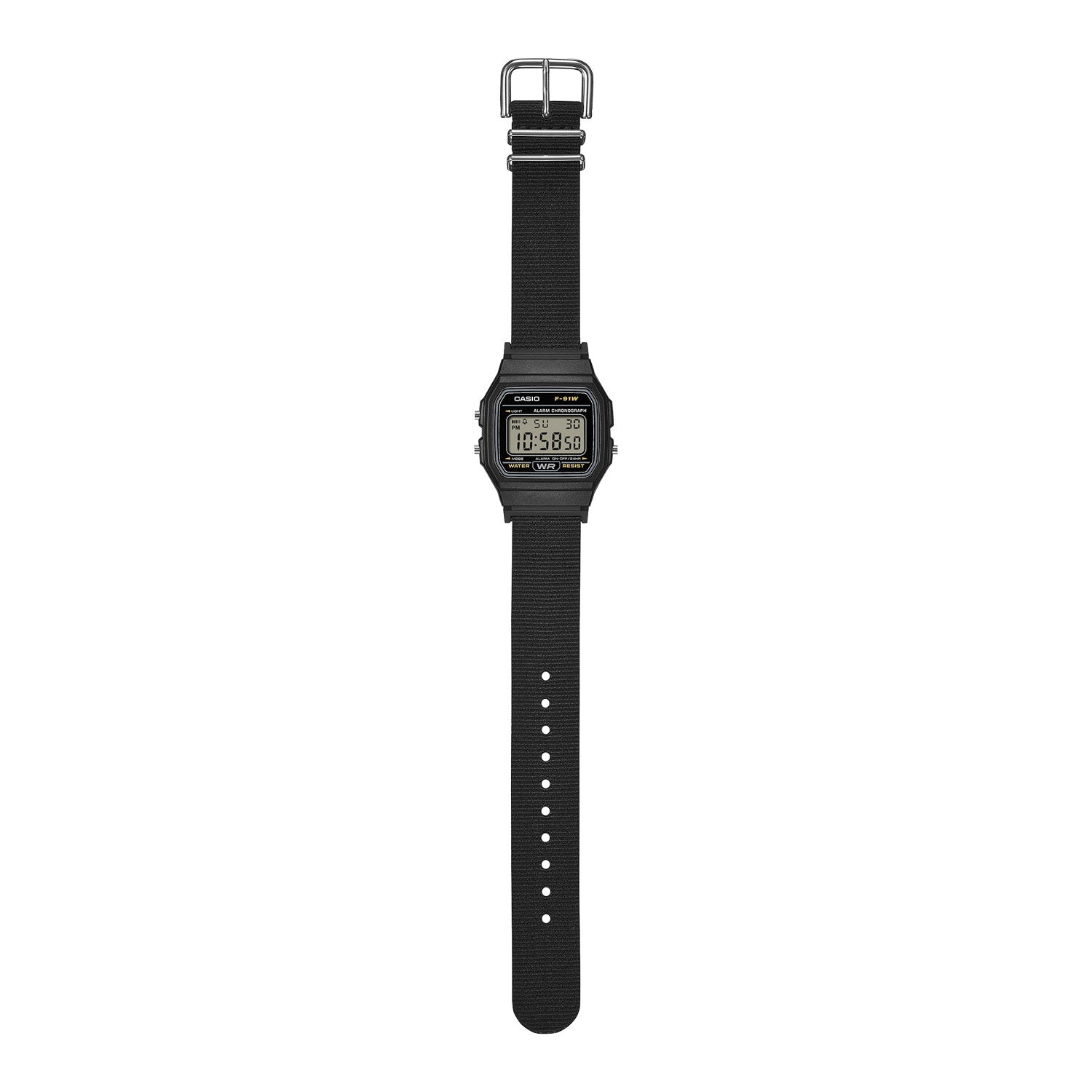 Casio F-91 Cloth Black F91WF-1A Secondary image