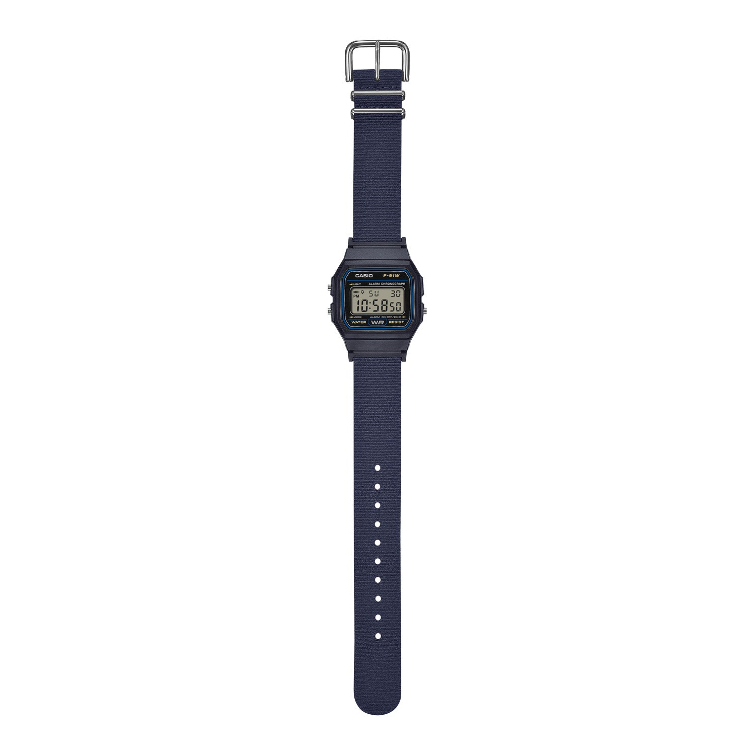 Casio F-91 Cloth Blue F91WF-2A Secondary image