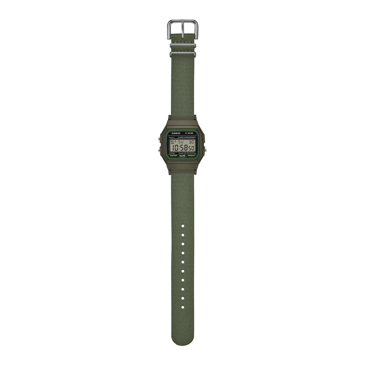 Casio F-91 Cloth Green F91WF-3A