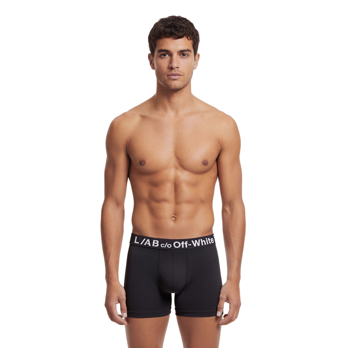 L/AB c/o Off-White Horizontal Big Logo 6-inch Boxer Briefs without Fly Black - 3PK