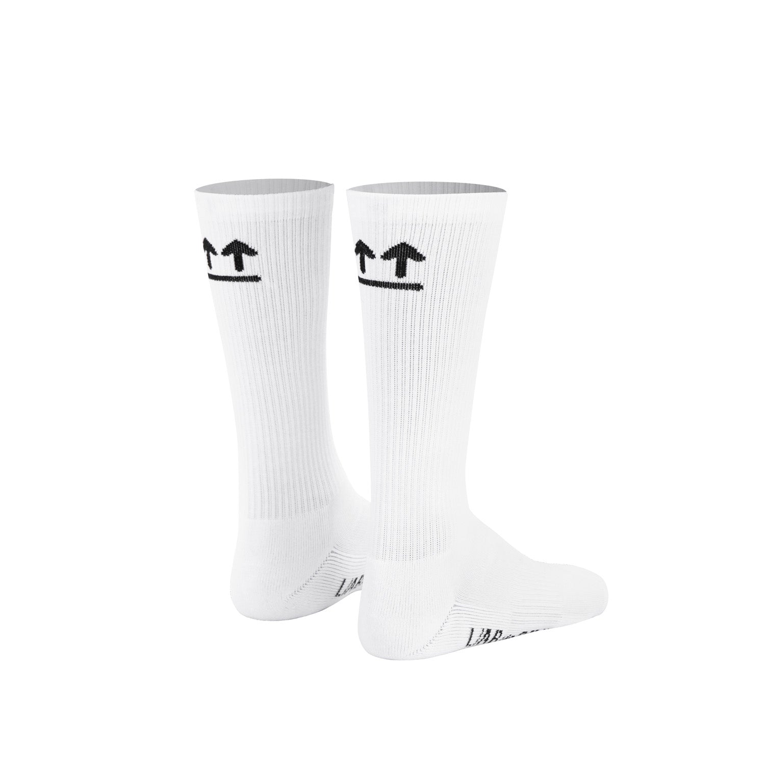 L/AB c/o Off-White Horizontal Big Logo Mid Calf Crew Socks White - 3PK Secondary image