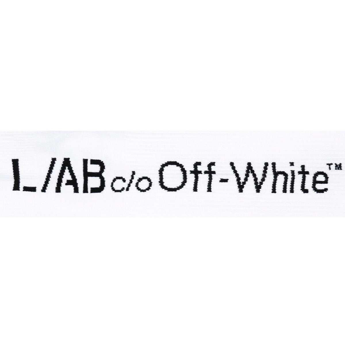 L/AB c/o Off-White Horizontal Big Logo Mid Calf Crew Socks White - 3PK