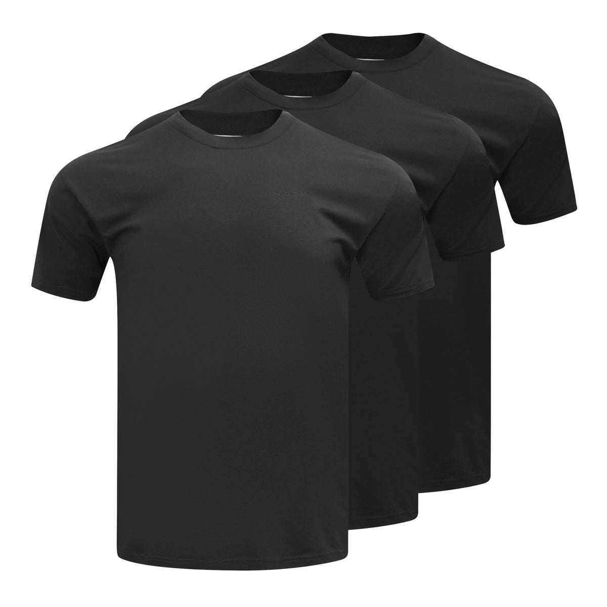 L/AB c/o Off-White Horizontal Chest Logo Classic Crew Undershirts Black - 3PK