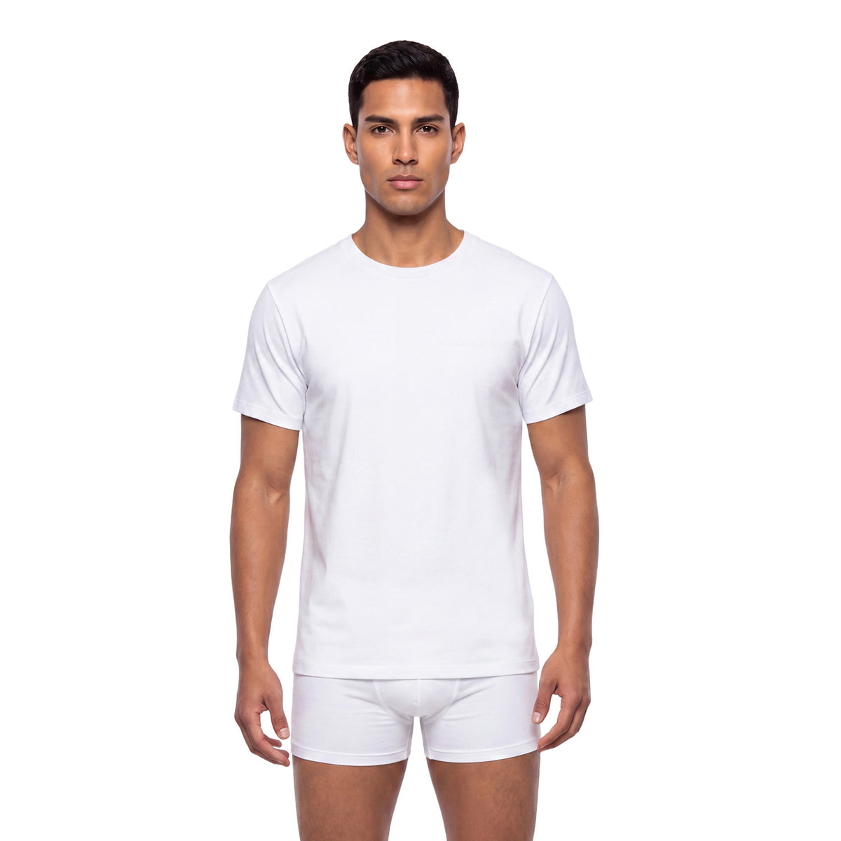 L/AB c/o Off-White Horizontal Chest Logo Classic Crew Undershirts White - 3PK