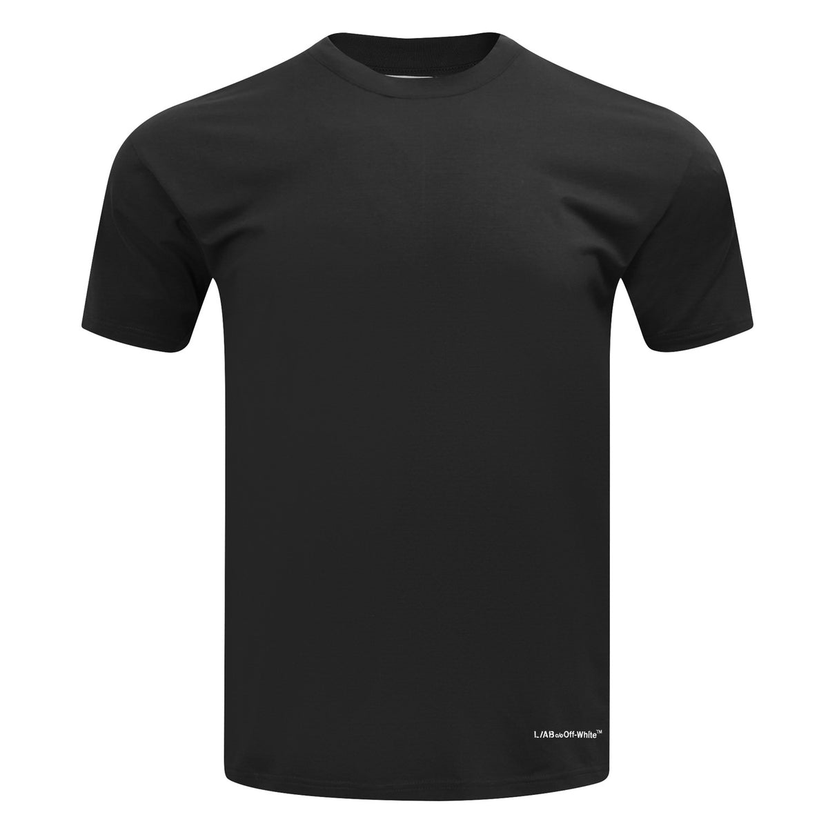 L/AB c/o Off-White Horizontal Hem Logo Slim Crew Undershirts Black - 3PK