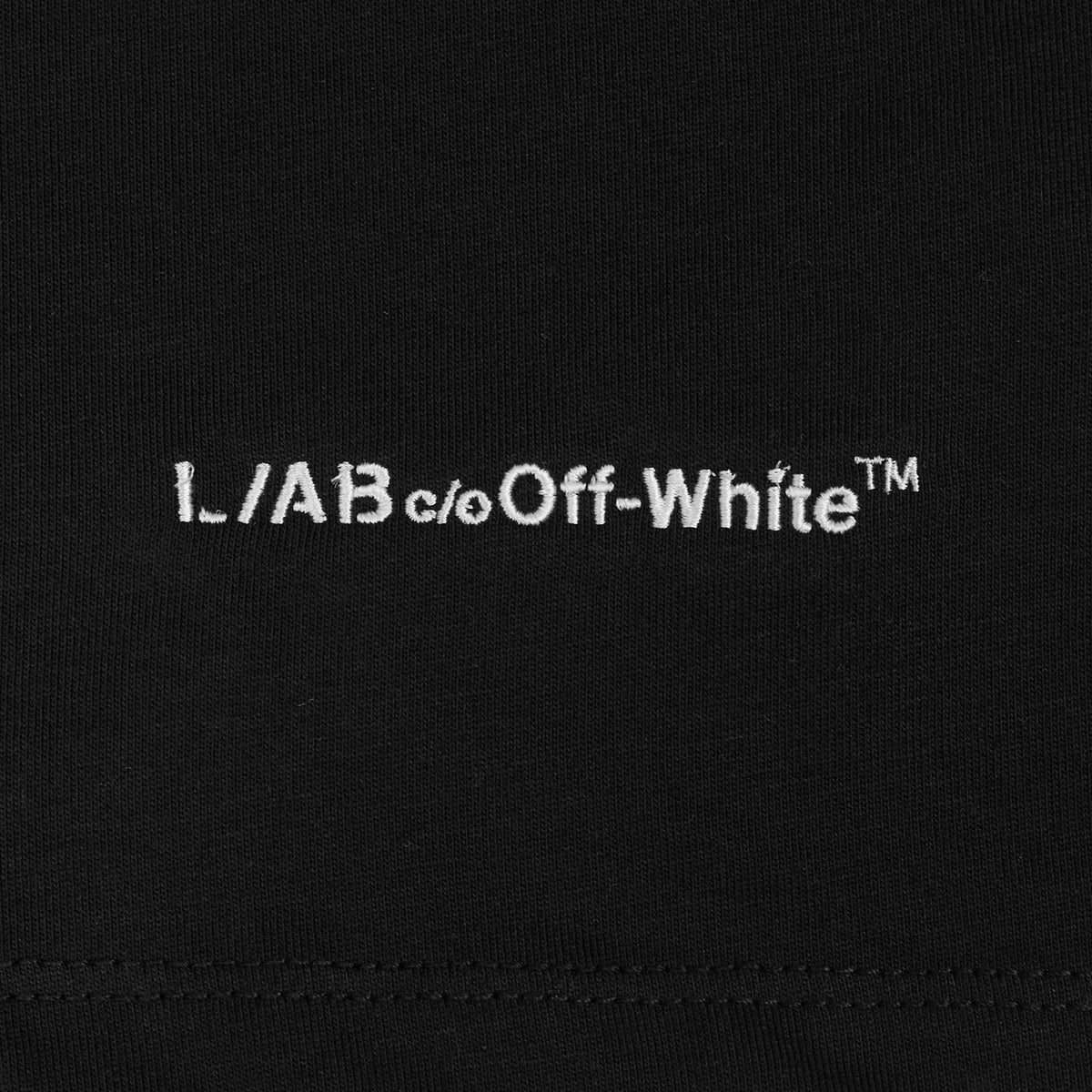 L/AB c/o Off-White Horizontal Hem Logo Slim Crew Undershirts Black - 3PK