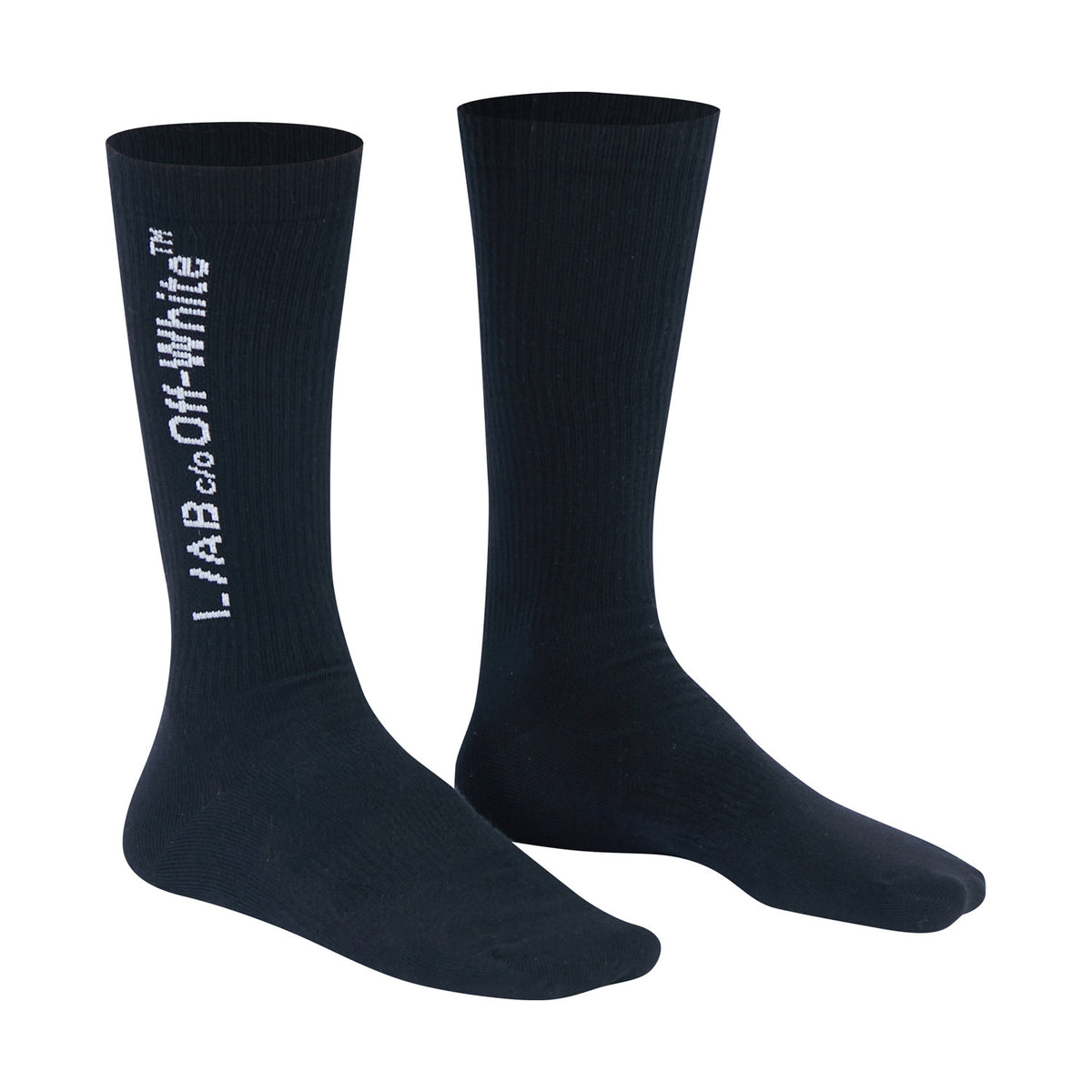 L/AB c/o Off-White Horizontal Mid Calf Crew Socks Black - 3PK Main image
