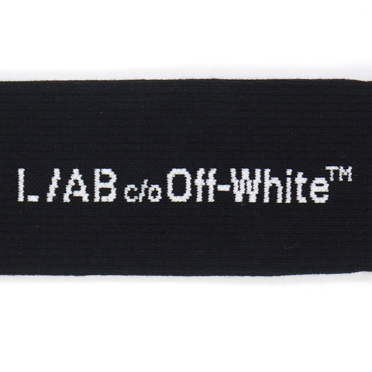 L/AB c/o Off-White Horizontal Mid Calf Crew Socks Black - 3PK
