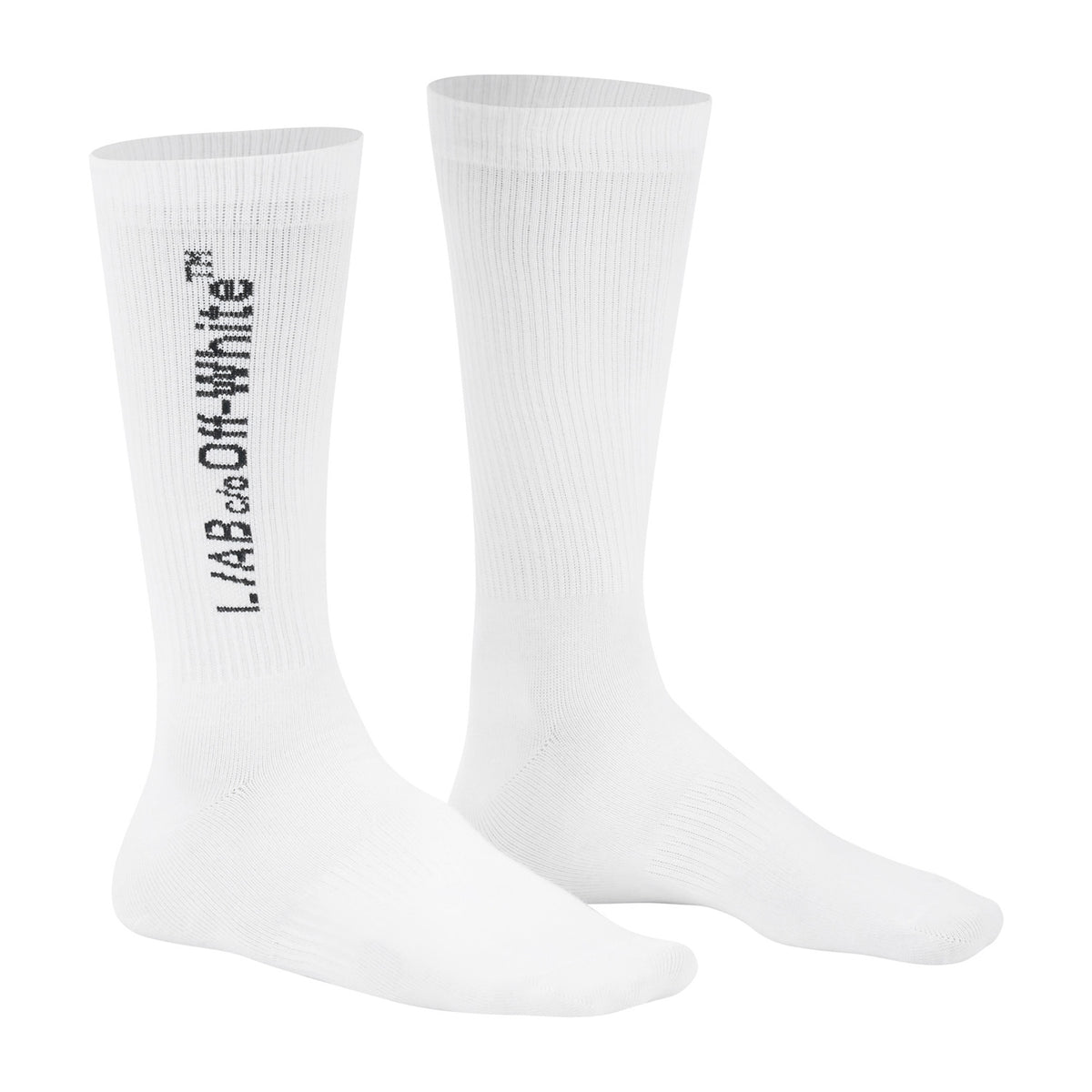 L/AB c/o Off-White Horizontal Mid Calf Crew Socks White - 3PK Main image