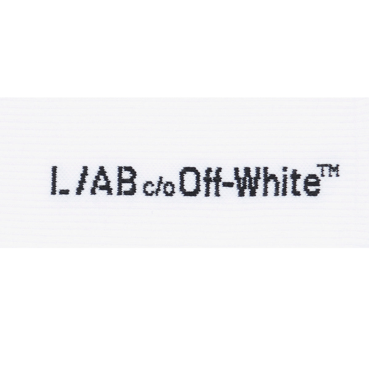 L/AB c/o Off-White Horizontal Mid Calf Crew Socks White - 3PK