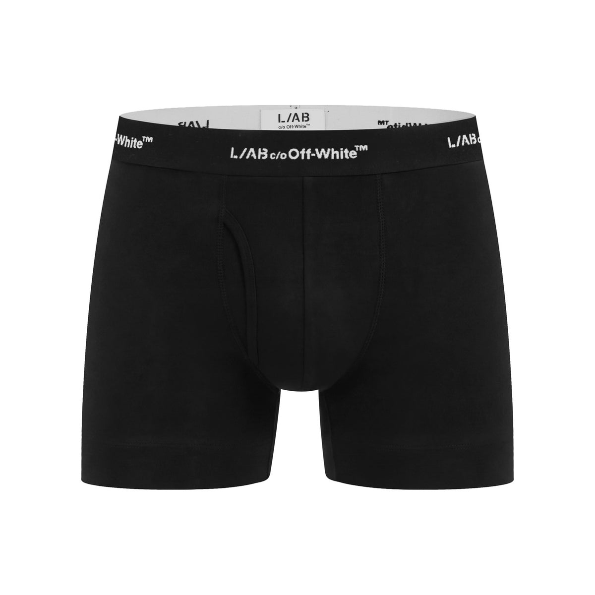 L/AB c/o Off-White Horizontal Repeat 3-inch Trunks with Fly Black/White/Heather Grey - 3PK