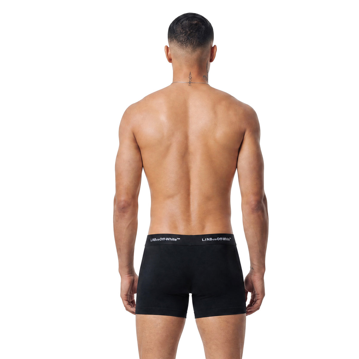 L/AB c/o Off-White Horizontal Repeat 3-inch Trunks with Fly Black/White/Heather Grey - 3PK