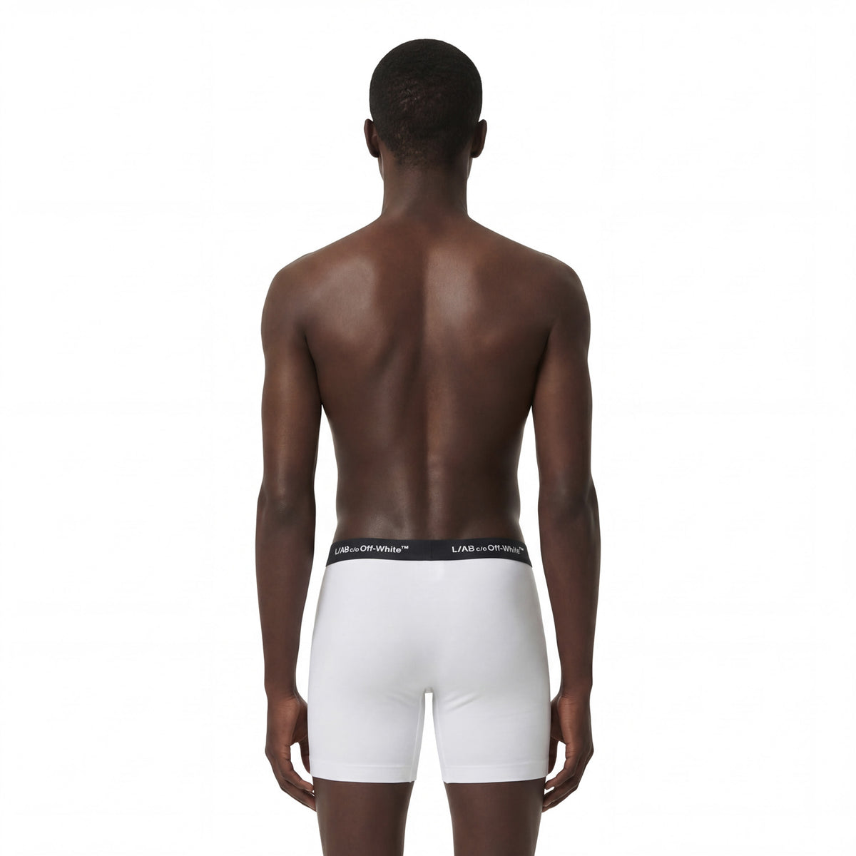 L/AB c/o Off-White Horizontal Repeat 6-inch Boxer Briefs with Fly Black/White/Heather Grey - 3PK