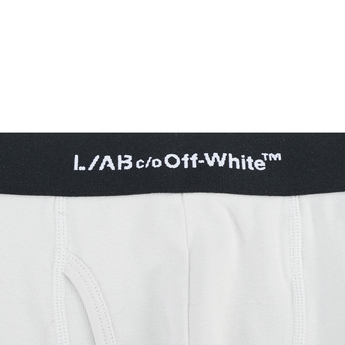 L/AB c/o Off-White Horizontal Repeat 6-inch Boxer Briefs with Fly Black/White/Heather Grey - 3PK