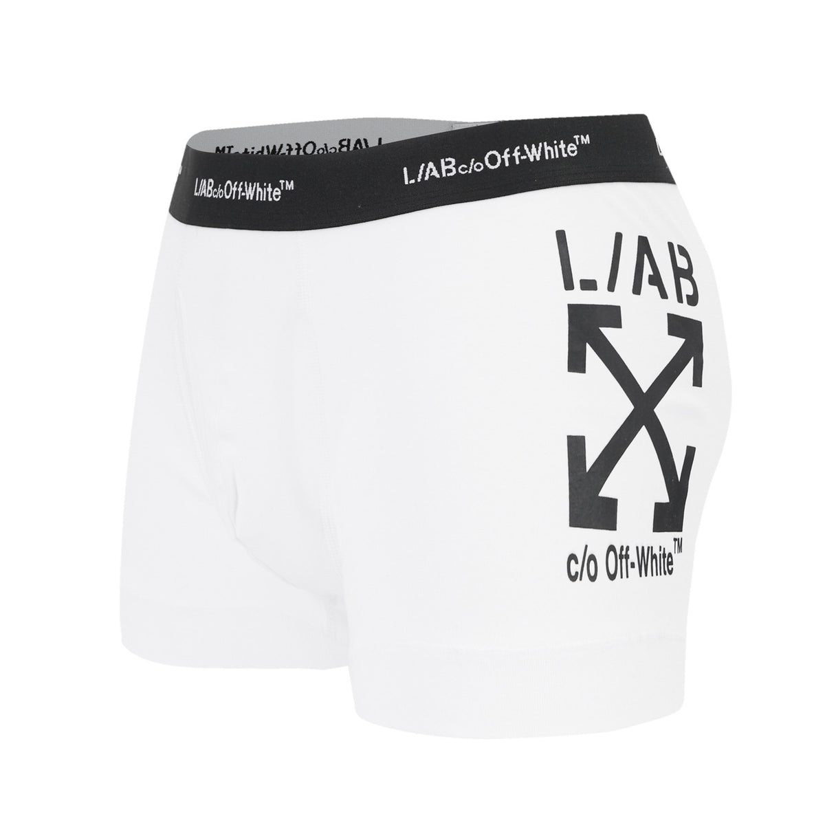 L/AB c/o Off-White Horizontal Repeat Big Arrows 3" Trunks with Fly Black/White/Heather Grey - 3PK