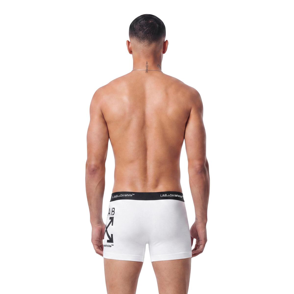 L/AB c/o Off-White Horizontal Repeat Big Arrows 3" Trunks with Fly Black/White/Heather Grey - 3PK