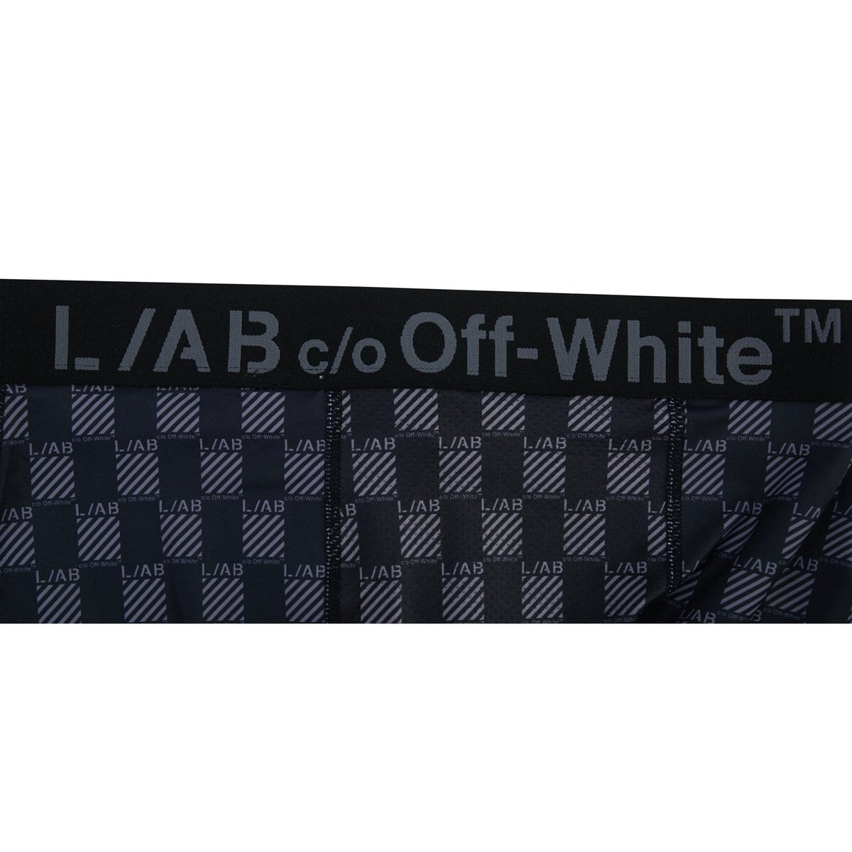 L/AB c/o Off-White Horizontal Repeat Clamp Diags AOP Boxer Brief Black