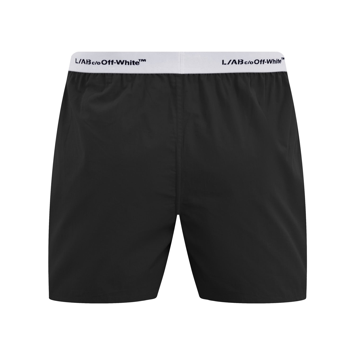 L/AB c/o Off-White Horizontal Repeat Solid Woven Boxer with Fly Black Secondary image