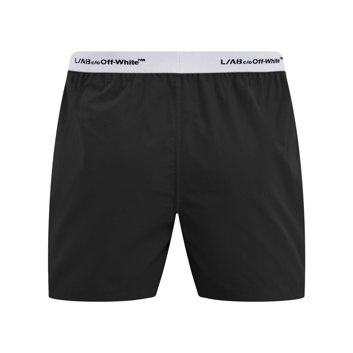 L/AB c/o Off-White Horizontal Repeat Solid Woven Boxer with Fly Black