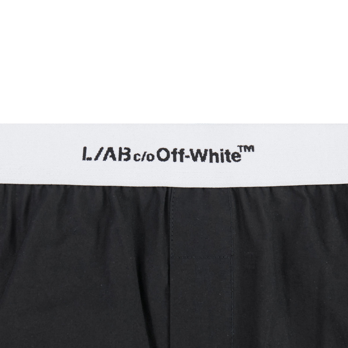 L/AB c/o Off-White Horizontal Repeat Solid Woven Boxer with Fly Black