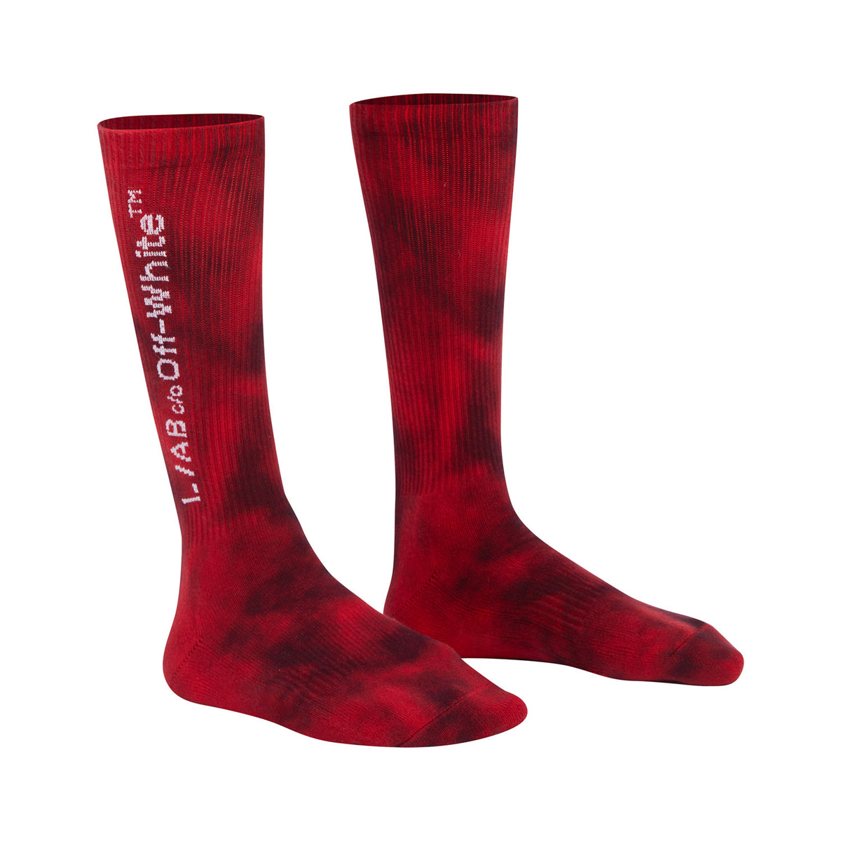 L/AB c/o Off-White Horizontal Tie Dye Mid Calf Crew Socks Black/Multi - 3PK