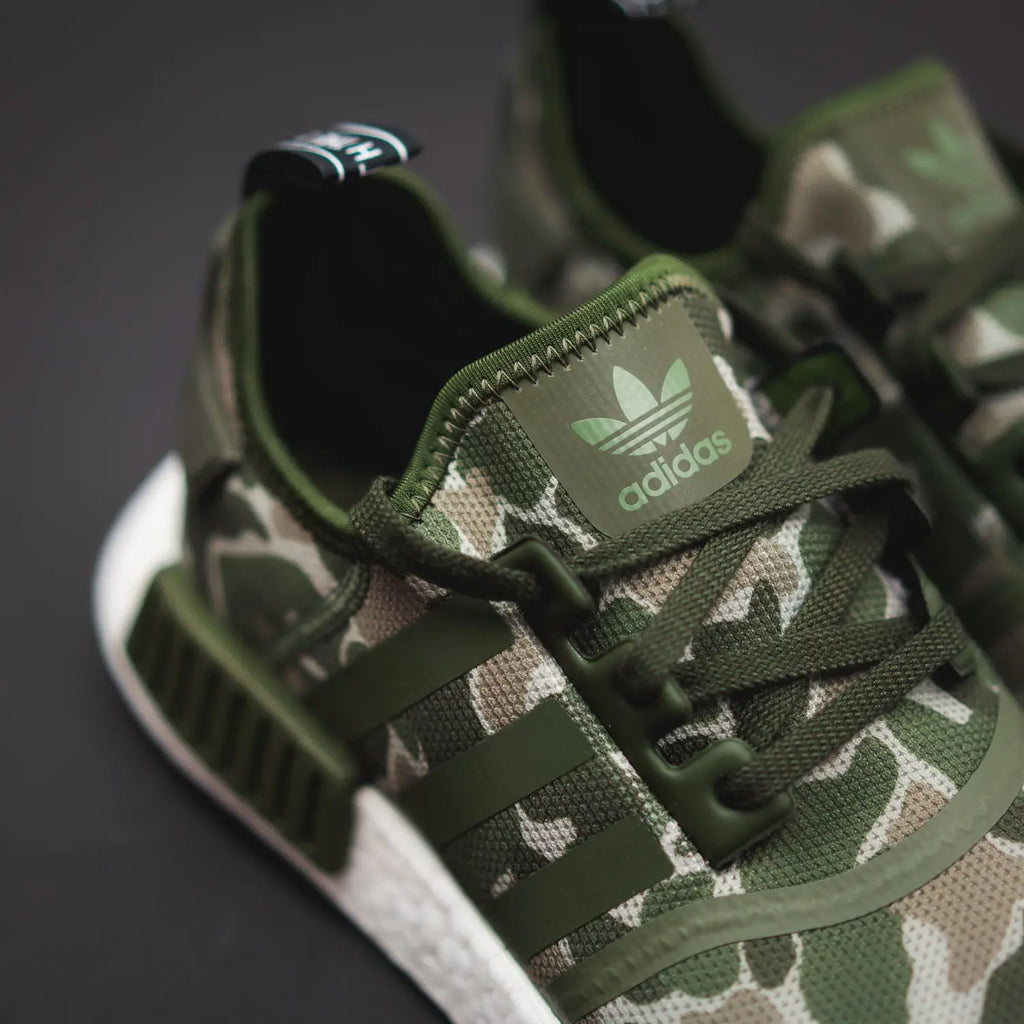 Adidas Originals NMD R1 Boost Duck Camo Black/Grey & Sesame Green - (D96616/D96617)