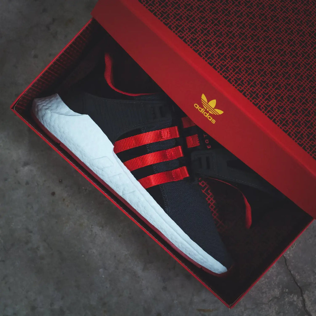 adidas Originals EQT Support 93/17 YUANXIAO in Carbon/Scarlet/Core-Black - DB2571
