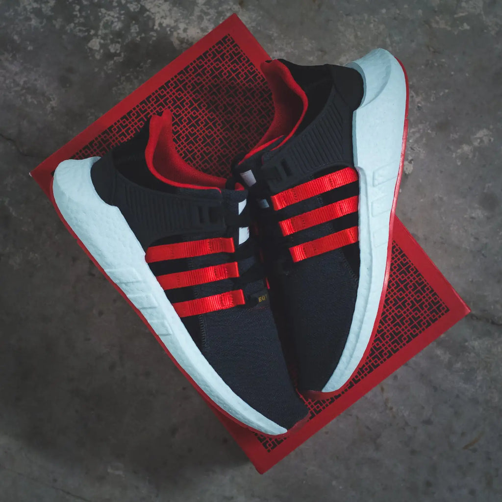 adidas Originals EQT Support 93/17 YUANXIAO in Carbon/Scarlet/Core-Black - DB2571
