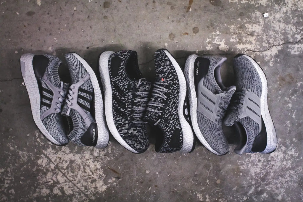 Adidas Performance Silver Pack - PureBOOST LTD (S80701) / UltraBOOST 3.0 (BA8143) /Womens UltraBOOST X LTD (BA8005)