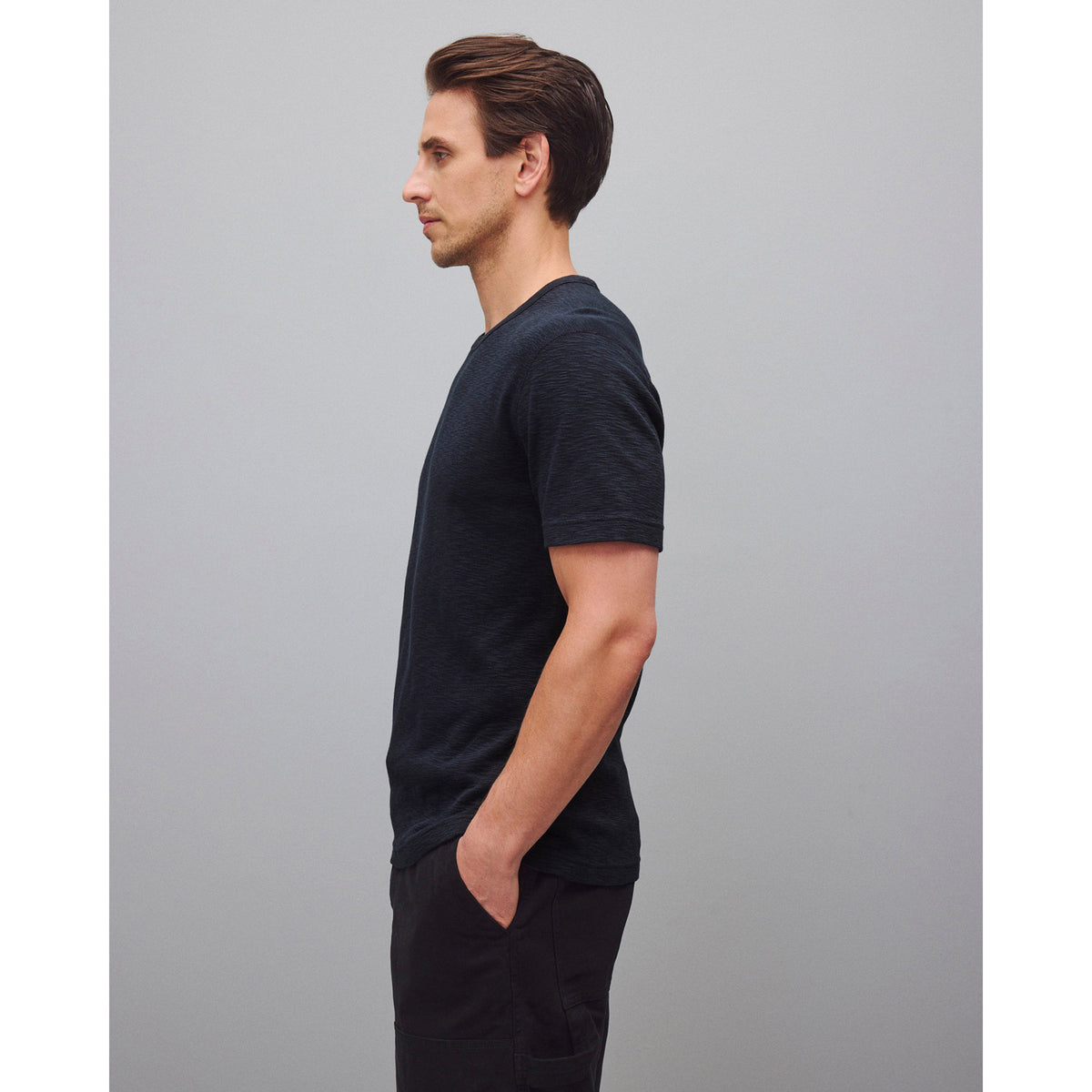 Reigning Champ 1x1 Slub Slim T-Shirt Navy