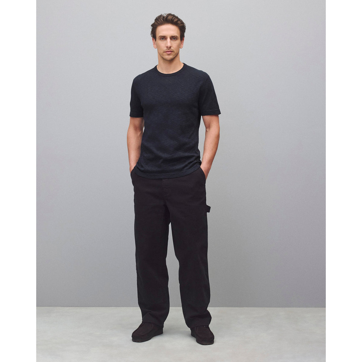 Reigning Champ 1x1 Slub Slim T-Shirt Navy