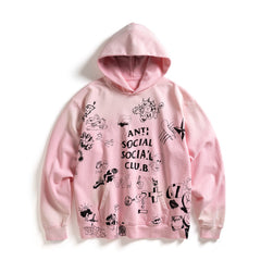 Anti Social Social Club Illustrated Hoodie Pink
