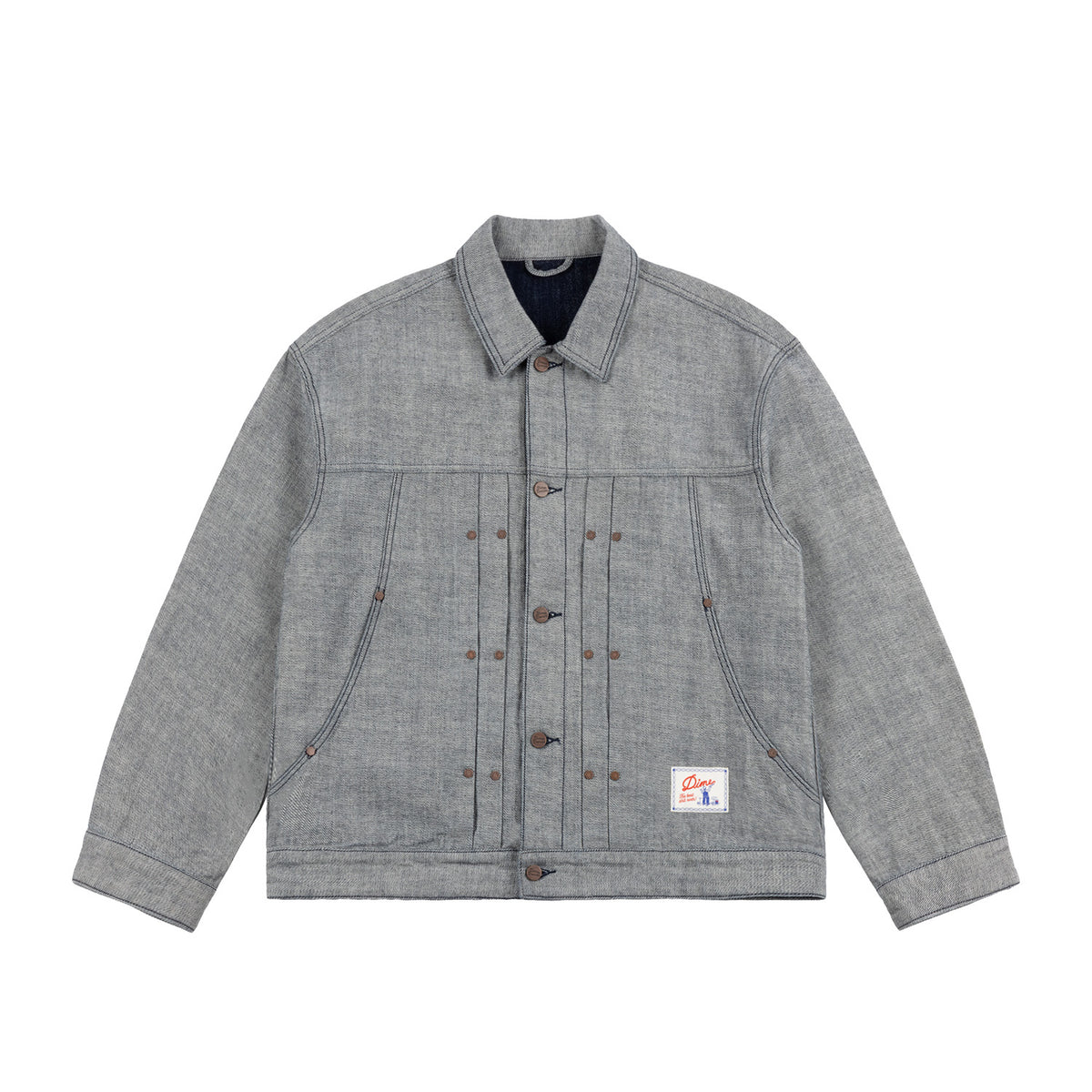 Dime Pleated Denim Jacket Reversed Indigo