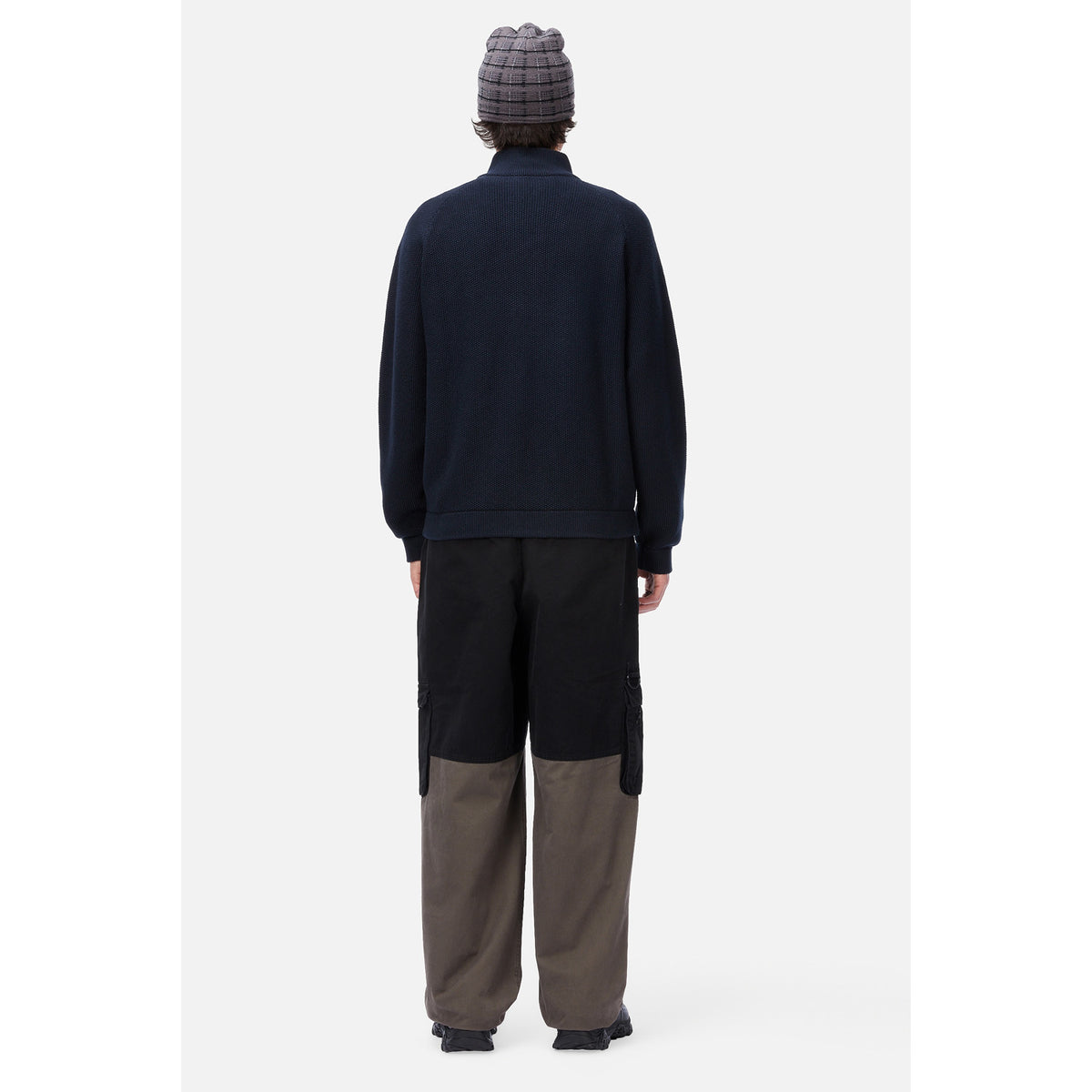 Dime Knitted Pique Zip Sweater Dark Navy