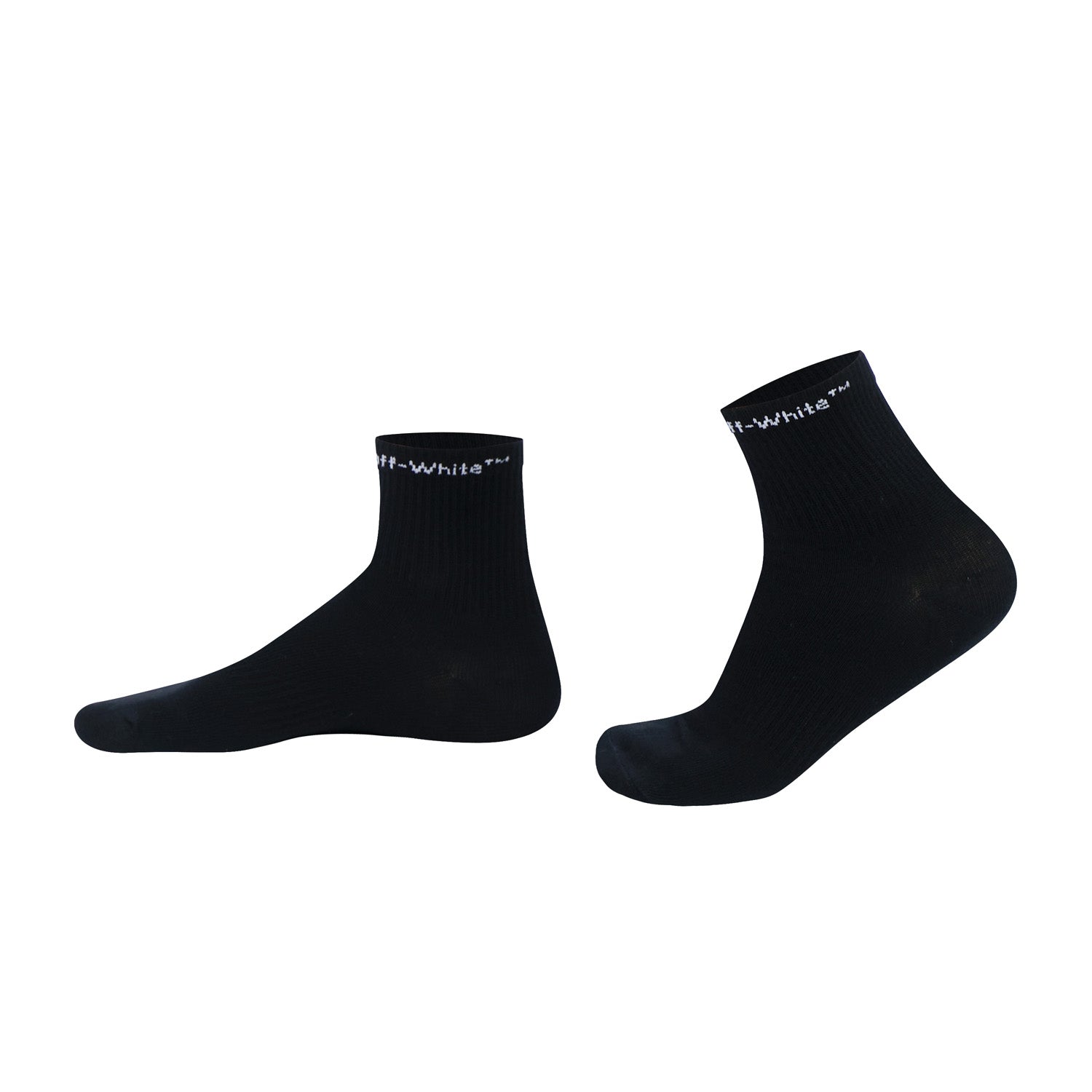 L/AB c/o Off-White Horizontal Below the Calf Quarter Socks Black - 3PK Secondary image