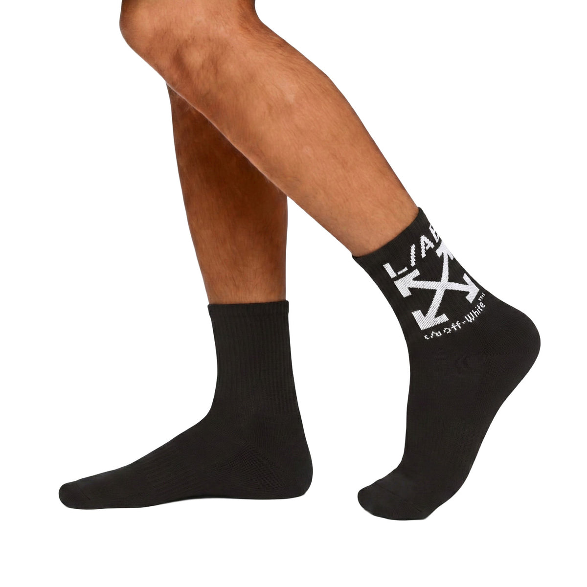 L/AB c/o Off-White Clamp Arrow Below the Calf Quarter Socks Black - 3PK