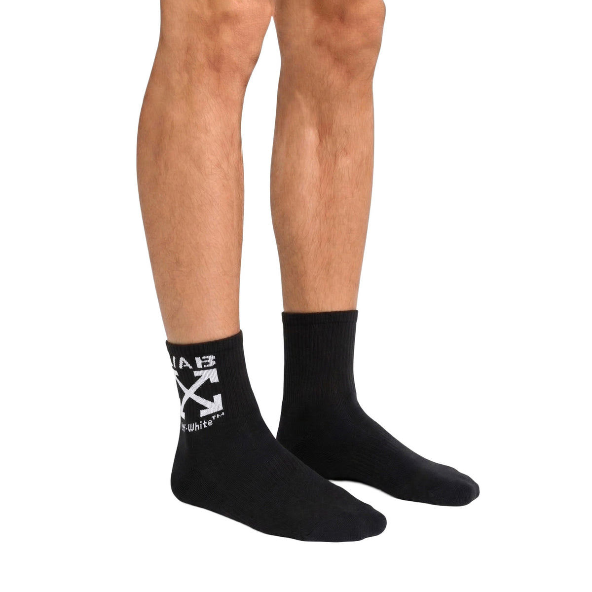 L/AB c/o Off-White Clamp Arrow Below the Calf Quarter Socks Black - 3PK