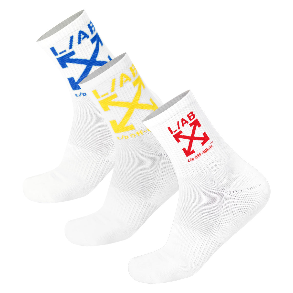 L/AB c/o Off-White Clamp Arrow Below the Calf Quarter Socks White - 3PK Main image