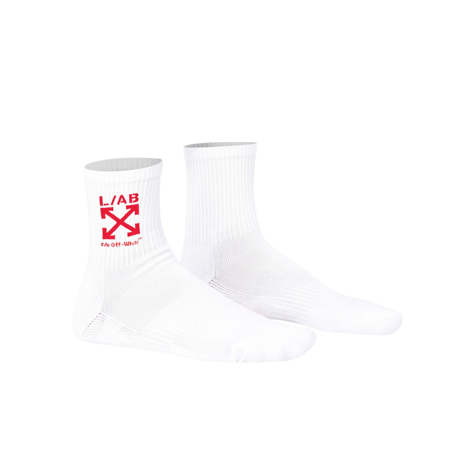 L/AB c/o Off-White Clamp Arrow Below the Calf Quarter Socks White - 3PK Secondary image